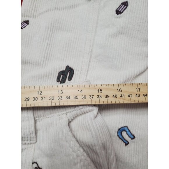 PacSun Desert Cowboy Corduroy Embroidered Baggy Cargo Elastic Waist Pant-Size S - Picture 5 of 14